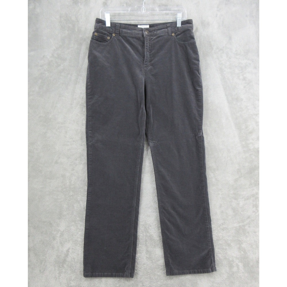 Charter Club Pants Womens Size 10 Corduroy Classic Fit Straight Leg Casual Gray